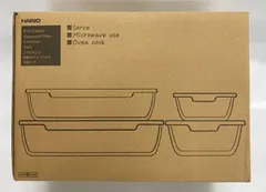 〇未使用 HARIO(ハリオ) スタッキング耐熱ガラスコンテナ4個セット 耐熱ガラス保存容器のサムネイル