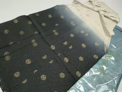 平和屋着物●男性　行灯袴　紗綾形双鶴亀甲文　金通し地　袋付き　CABG5594ut