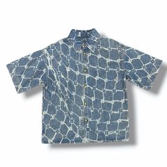 ルイヴィトン モノグラムプリント ショートスリーブ デニムシャツ 5L