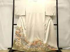 平和屋着物■豪華色留袖　駒刺繍　道場が御所車吉祥花文　暈し染め　金彩　正絹　逸品　CABH8828evのサムネイル