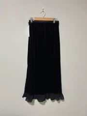 ☆183☆Diosfront ベロア　ロングスカート　ブラック　光沢　裾フリル　M No.254G248DFSのサムネイル