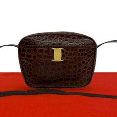 極 美品 FENDI フェンディ ズッカ FF 柄 キャンバス レザー 本革