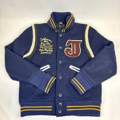 HOUSTON ヒューストン 刺繍 ワッペン J アワードジャケット スタジャン Lサイズ相当 ネイビーのサムネイル