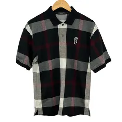 BLACK LABEL CRESTBRIDGE(ブラックレーベルクレストブリッジ) 半袖ポロシャツ サイズM メンズ美品  - 黒×白×ボルドー チェック柄のサムネイル