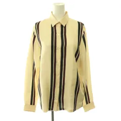 ドリスヴァンノッテン DRIES VAN NOTEN ストライプシルクシャツ ブラウス 長袖 前開き 38 イエローベージュ /NR ■OS ■SHのサムネイル