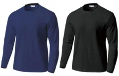 ウンドウ wundou スクール長袖Tシャツ メンズ レディース 学校 体操服 Tシャツ ロングTシャツ ウェア トップス ロングスリーブ スクール フライス袖 クルーネック   P250C 0006 ダークネイビー