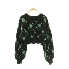 ジュエティ jouetie 25SS フラワーパターン2WAYカーデ ニット 長袖 M ブラック ライトブルー グリーン /DO ■OSのサムネイル