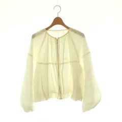 リヴドロワ RIVE DROITE 24SS リネンギャザーブルゾン ジャケット ノーカラー F オフホワイト /HK ■OSのサムネイル