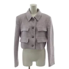 ザラ ZARA ジャケット 上着 EUR M 紫 パープル チェック柄 長袖 /GG