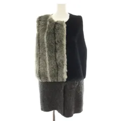 アダワズ ADAWAS エコファージレ ECO FUR GILET ベスト 前開き アウター 切替 フェイクファー アルパカ混 38 混 グレー ADWS-701-36B /YTのサムネイル