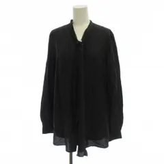 デプレ DES PRES トゥモローランド 24SS レーヨンシルクソフトサテニッシュ ボウタイブラウス シャツ 絹 F 黒 無地 ボウタイ 長袖 22-01-41-01206 /JPのサムネイル