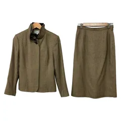 HANAE MORI(ハナエモリ) スカートセットアップ レディース美品  - ベージュ×ダークブラウンのサムネイル