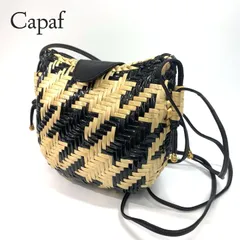 Capaf カパフ カゴ ミニ ショルダー バッグ ベージュ ブラック レザー オーストリッチ 籠バッグ ポシェット レディース 鞄のサムネイル