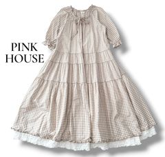 ピンクハウス PINK HOUSE ギンガムチェックワンピース ピコフリル