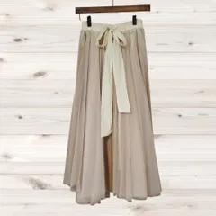 A1888 パンプキンポート pumpkin port ロング フレアスカート(M) ベージュ 裏地ありのサムネイル