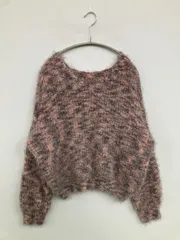 ニット/セーター ブラウン ニット その他総柄 ショート丈 長袖 クルーネック(丸首) レディース