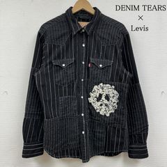メンズ Denim tears×Levi's パッチワークストライプウエスタンシャツ L