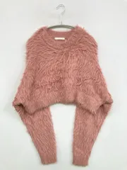 Chico チコ ニット/セーター F ピンク ナイロン フェイクファー 無地 長袖 ショート丈 クルーネック(丸首) レディースのサムネイル