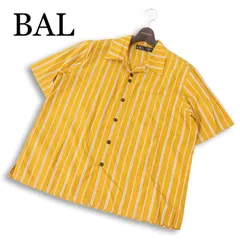 BAL バル 春夏★ 半袖 ストライプ ビッグシルエット オープンカラー シャツ 日本製 Sz.L メンズのサムネイル