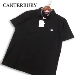 【新品 未使用】 CANTERBURY カンタベリー ラグビー 春夏★ 消臭マキシフレッシュ ロゴ刺繍 半袖 ポロシャツ Sz.L メンズ 黒のサムネイル