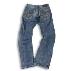 Y2K 00s★ MONSIEUR NICOLE ムッシュ ニコル 通年★ USED加工 スタッズ ポケット デニム パンツ ジーンズ Sz.44 メンズのサムネイル