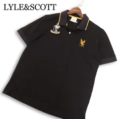 LYLE&SCOTT ライル＆スコット 【GO/LOOK! ゴルック限定】春夏★ 半袖 鹿の子 ロゴ刺繍 ゴルフ ポロシャツ Sz.L メンズ 黒のサムネイル