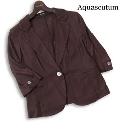 Aquascutum アクアスキュータム 春夏★ リネン 七分袖 ショート テーラード ジャケット 日本製 Sz.S レディースのサムネイル