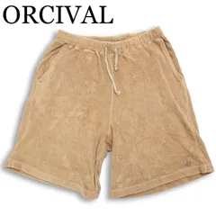ORCIVAL オーシバル 春夏 コットン100％★ パイル地 ロゴ刺繍 ワイド ハーフ ショート パンツ 日本製 Sz.5 メンズ ベージュのサムネイル