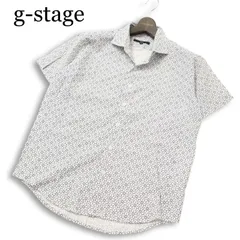 g-stage ジーステージ 春夏★ 半袖 ストレッチ 総柄 幾何学柄 ボタンダウン シャツ Sz.46 メンズのサムネイル