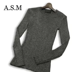 【美品】A.S.M アトリエサブ メン★ Vネック リブ メランジ スリム セーター ニット カットソー ロンTシャツ Sz.48 メンズのサムネイル