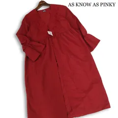 【新品 未使用】 AS KNOW AS PINKY アズノウアズ 【ハオリでもOKワンピ】通年★ 長袖 花柄 刺繍 ワンピース Sz.* レディースのサムネイル