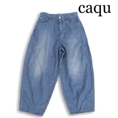 caqu サキュウ 26221 【FS-linen barrel pants】 FSリネン バレル りんご デニム パンツ 日本製 ジーンズ Sz.1 レディースのサムネイル