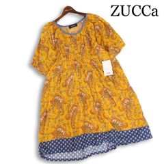 新品タグ付き　ZUCCa　ズッカ　Vネック刺繍ローンワンピース　ロング丈ブラウス 新品タグ付き ZUCCa ズッカ Vネック刺繍ローンワンピース ロング丈