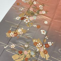 D348 訪問着 兎 梅 流水 正絹 着物 袷 しつけ糸付き未使用極美品