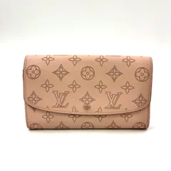 LOUIS VUITTON マヒナ ポルトフォイユ イリス レザー ピンクベージュ 長財布 シルバー M60145