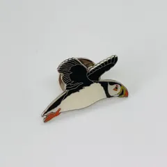 英国　ブリティシュ ワイルドライフ　『 オグロシギ　尾黒鷸 』　ピンバッジ   British wildlife  鳥　バード　バッチ　ビンテージ　Barbour バブアー レトロ　昭和 　( BAT1427 )のサムネイル