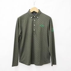 Thumbnail of キャロウェイ CALLAWAY ゴルフ スポーツウエア ポロシャツ 長袖 ボタンダウン チェック 2024年モデル カーキ 緑 グリーン L