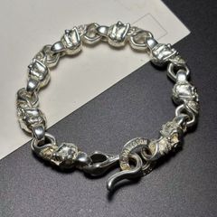 ハーレーダビッドソン スカルモチーフ シルバー ブレスレット s925刻印