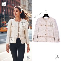 シャネル ジャケット CHANEL 一番人気 リトル ブラック 黒 メタリック