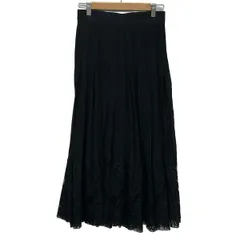 DOLCE&GABBANA(ドルチェアンドガッバーナ) ロングスカート サイズ38 S レディース - 黒 マキシ丈/レースのサムネイル
