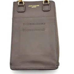 美品 アンコキーヌ カーフレザー モバイルパスポーチ スマホショルダー エトープ【クーポン利用で、10%OFF（割引上限 1,000円）】のサムネイル