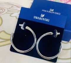 新品 スワロフスキー Swarovski フェザー羽 Nice スタッドピアス 