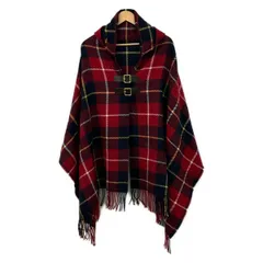 BLUE LABEL CRESTBRIDGE(ブルーレーベルクレストブリッジ) ポンチョ レディース - レッド×ネイビー×マルチ チェック柄/春/秋のサムネイル