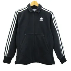 アディダスオリジナルス ジャージ トラックジャケット ストレッチ レディース JXSサイズ ブラック×ホワイト adidas Originals 【中古】