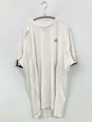 adidas アディダス Tシャツ/カットソー XXL ホワイト ワンポイント ブランドロゴ ミドル丈 半袖 クルーネック(丸首) メンズ レディース
