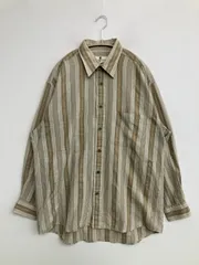 pierre balmain ピエールバルマン シャツ/ブラウス L ベージュ ストライプ柄 ミドル丈 長袖 レギュラーカラー メンズのサムネイル