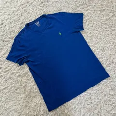 POLO RALPH LAUREN  ポロ ラルフローレン  半袖 Tシャツ カットソー  クルーネック ポニーロゴ 刺繍 メンズ Mサイズ ブルー コットン100%