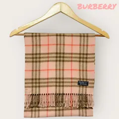 BURBERRY ピンク ノヴァチェック カシミア 100 マフラーのサムネイル