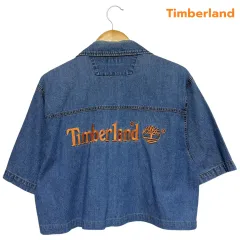 3586 Timberland ティンバーランド インディゴデニム ルーズフィット クロップド 半袖 シャツのサムネイル