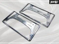 ★破損無し★ 日産 純正 ナンバーフレーム ナンバープレート ライセンスフレーム メッキ 2枚 前後セット K6210-799DX 即納のサムネイル